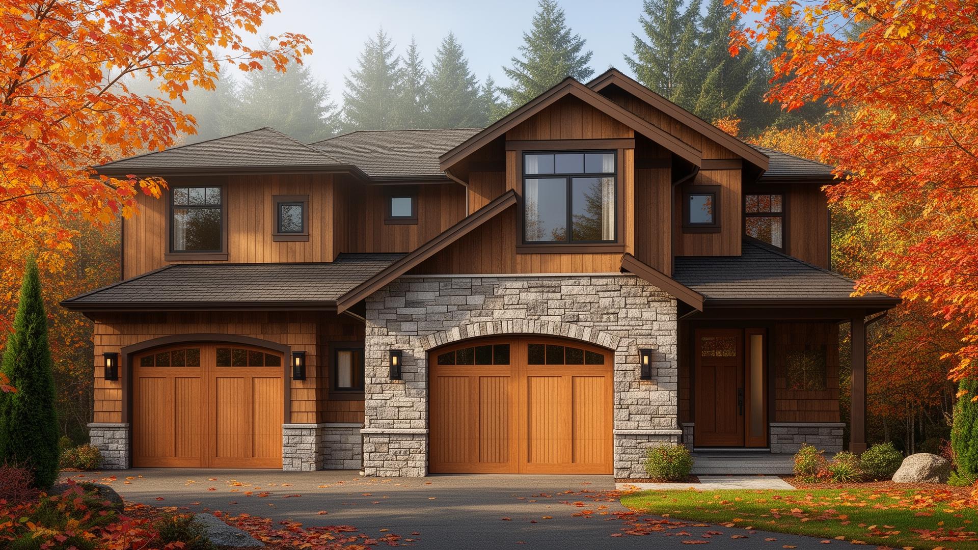 Modern insulated garage door installation on a residential home in Wolcott Connecticut